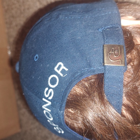 Ducks Unlimited Metal Patch Suede Visor Strapback Hat Blue Brown - Picture 8 of 12